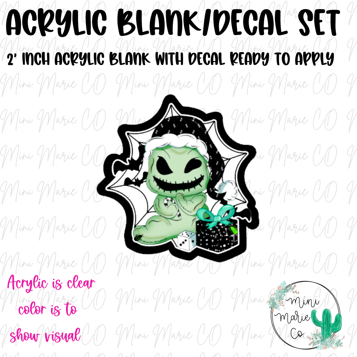 Green Guy Halloween Acrylic Blank/Decal Set