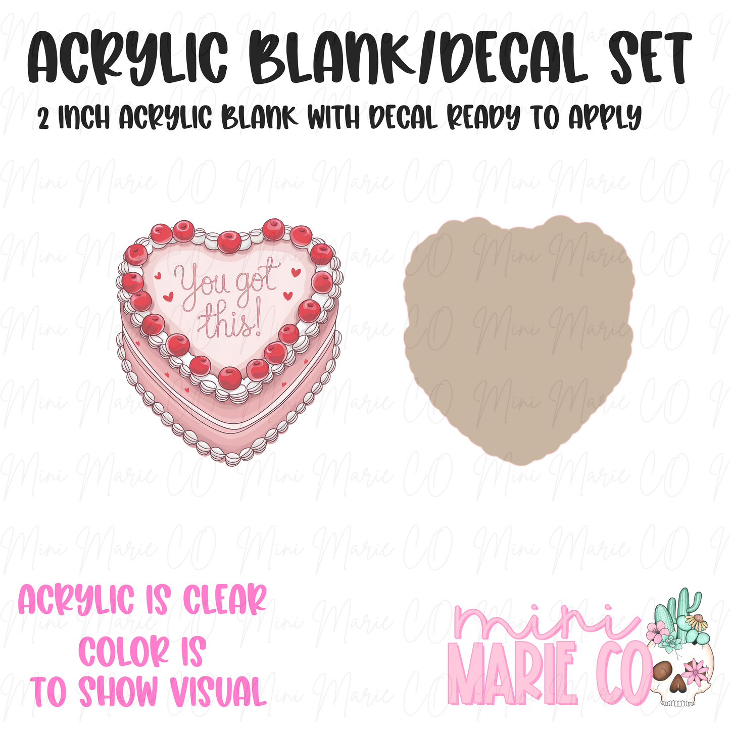 You Got This Cake Acrylic Blank/Decal Set