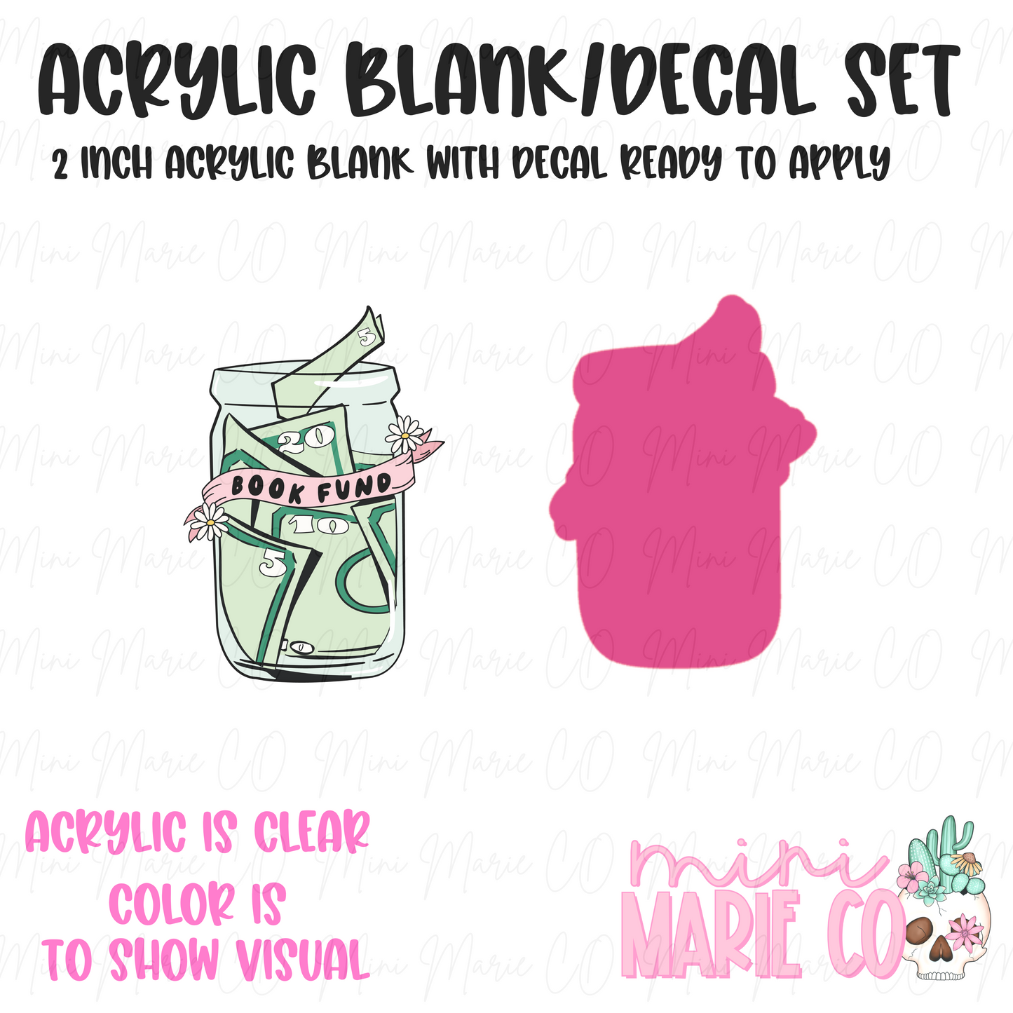 Book Fund Acrylic Blank/Decal Set