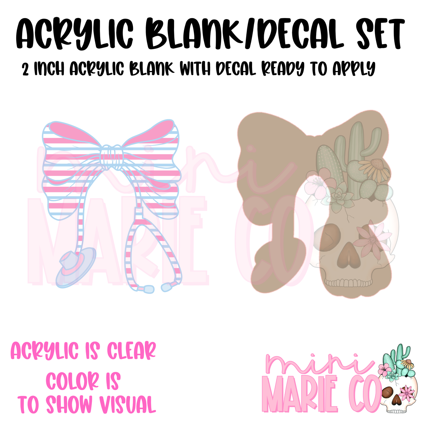 LD Nurse Bow Acrylic Blank/Decal Set