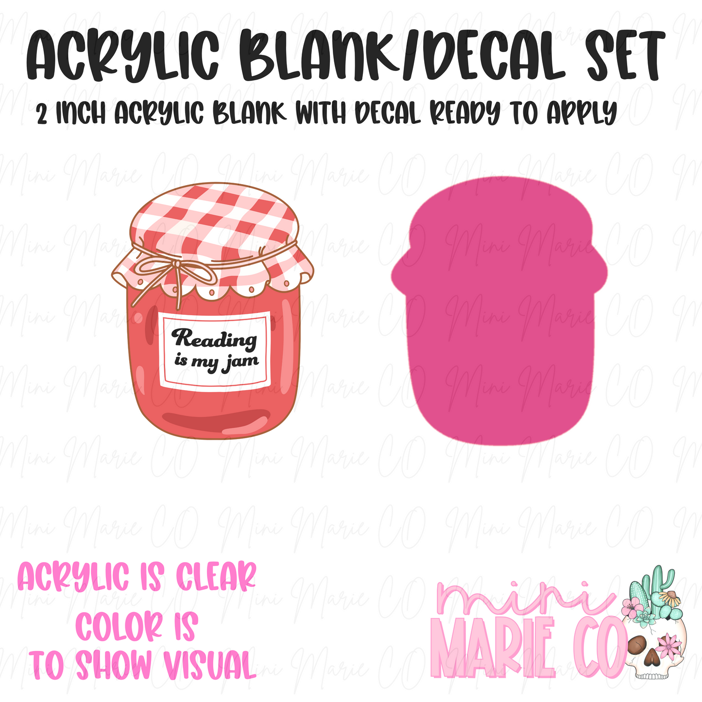 Reading is my Jam Acrylic Blank/Decal Set