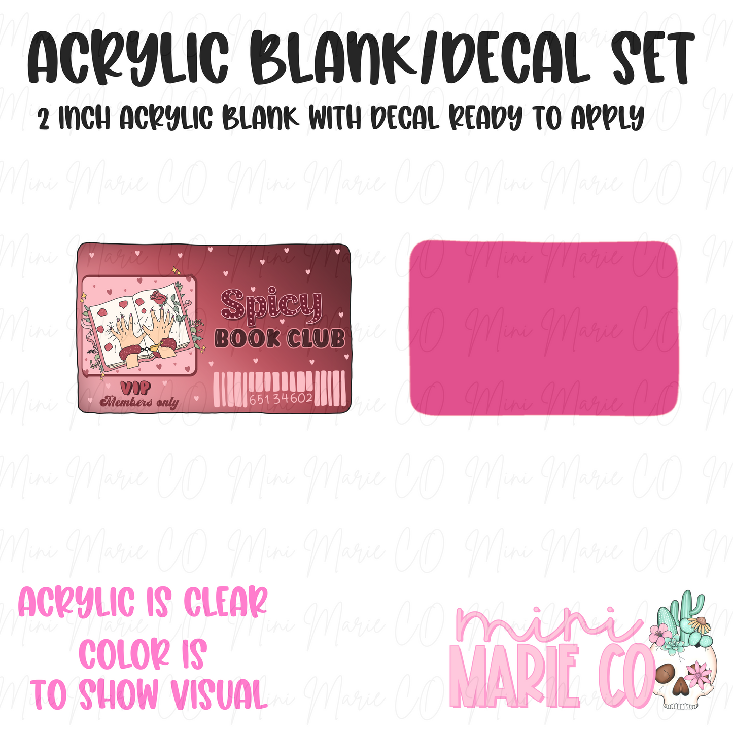 Spicy Book Club Acrylic Blank/Decal Set