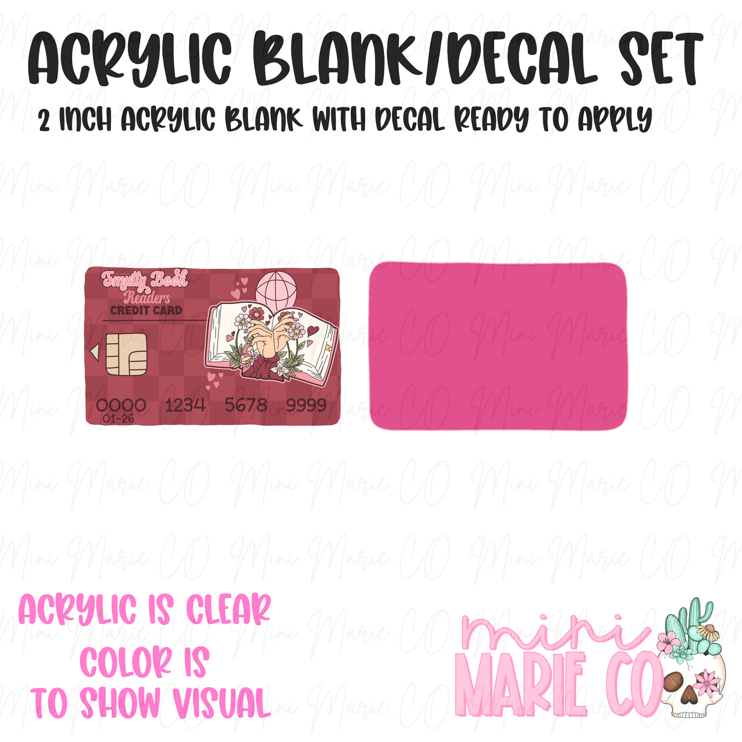 Smut Credit Card Acrylic Blank/Decal Set