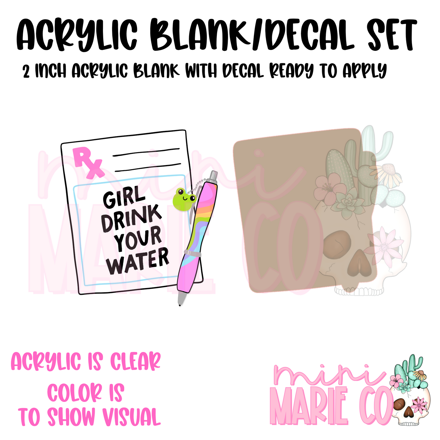 Girl Drink Your Water RX Blank/Decal Set