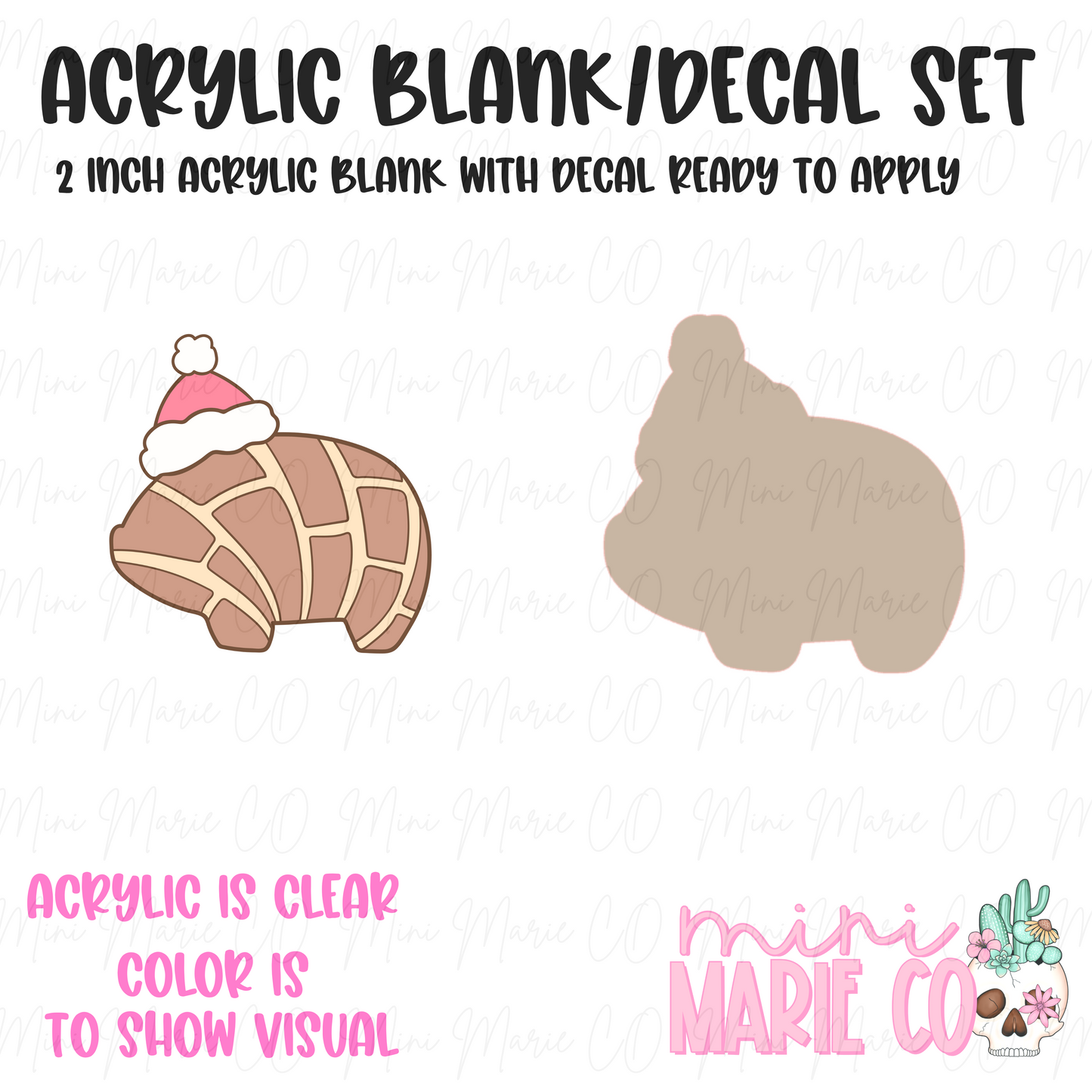 Concha Mexican Pig Acrylic Blank/Decal Set