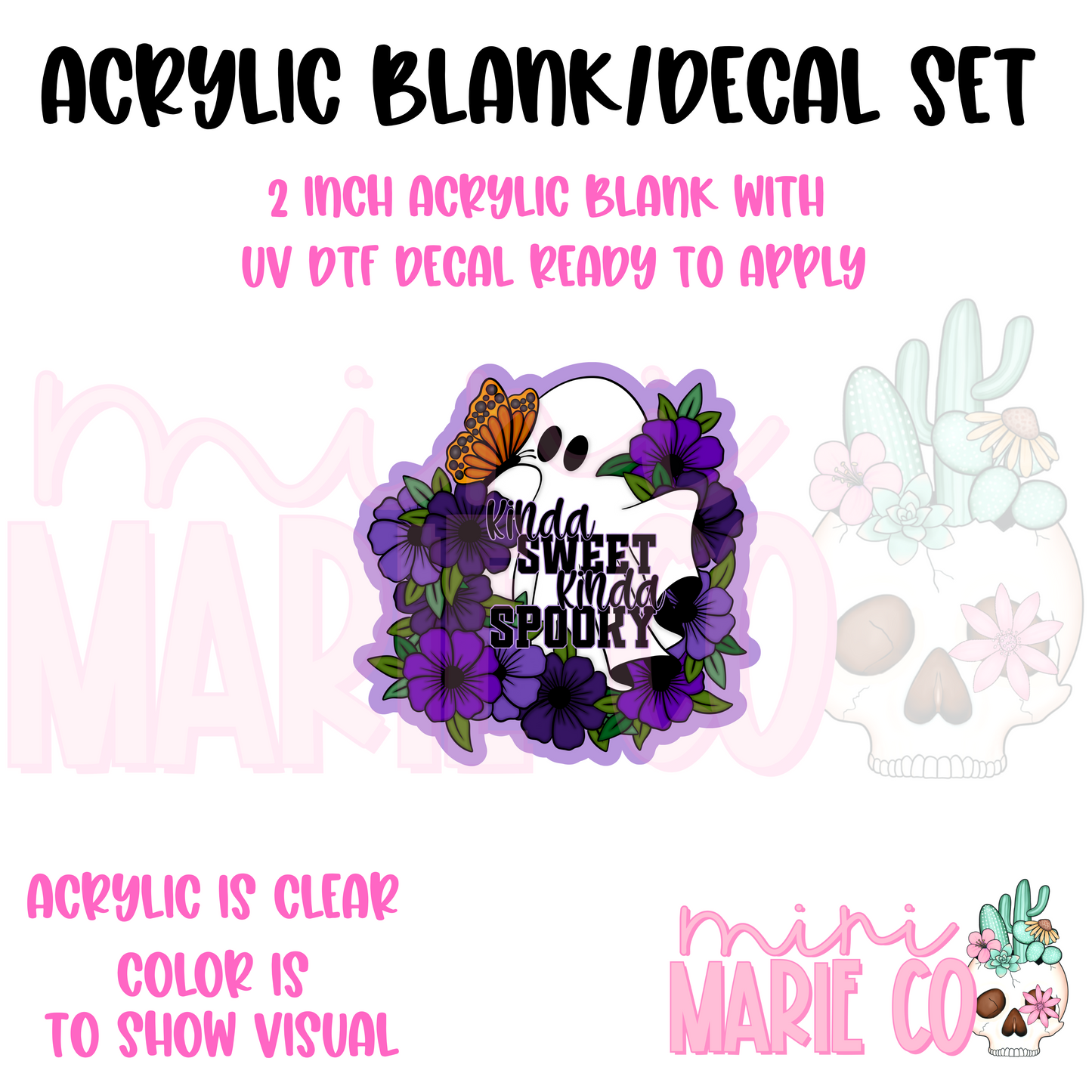 Kinda Sweet Kinda Spooky Acrylic Blank/ UV DTF Decal Set