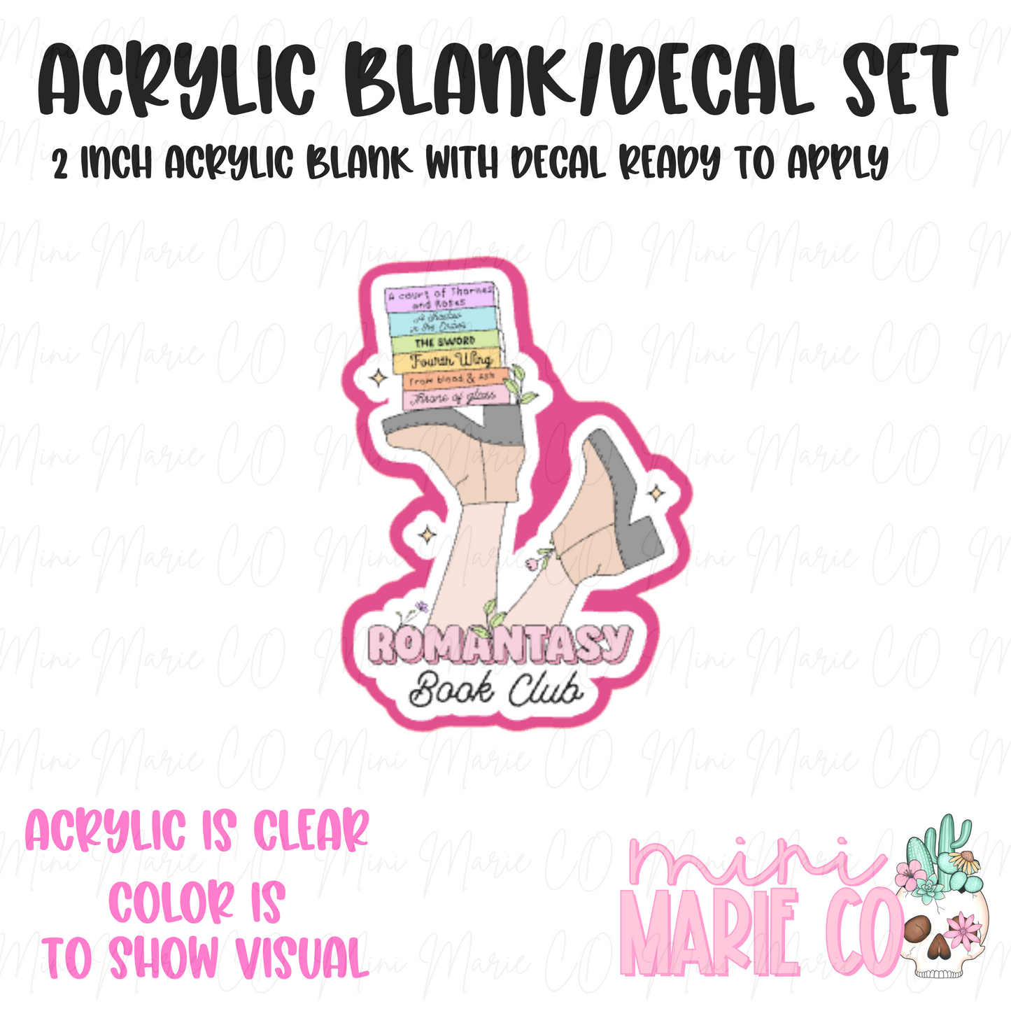 Romantasy Book Club Acrylic Blank/Decal Set