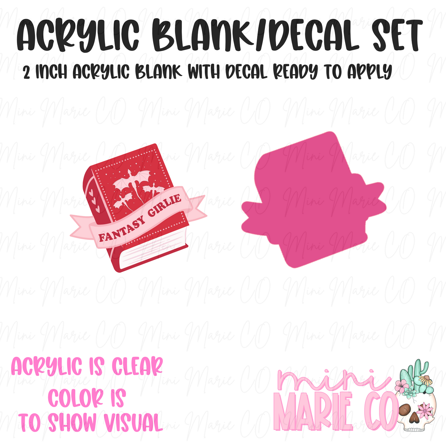 Fantasy Girlie Acrylic Blank/Decal Set