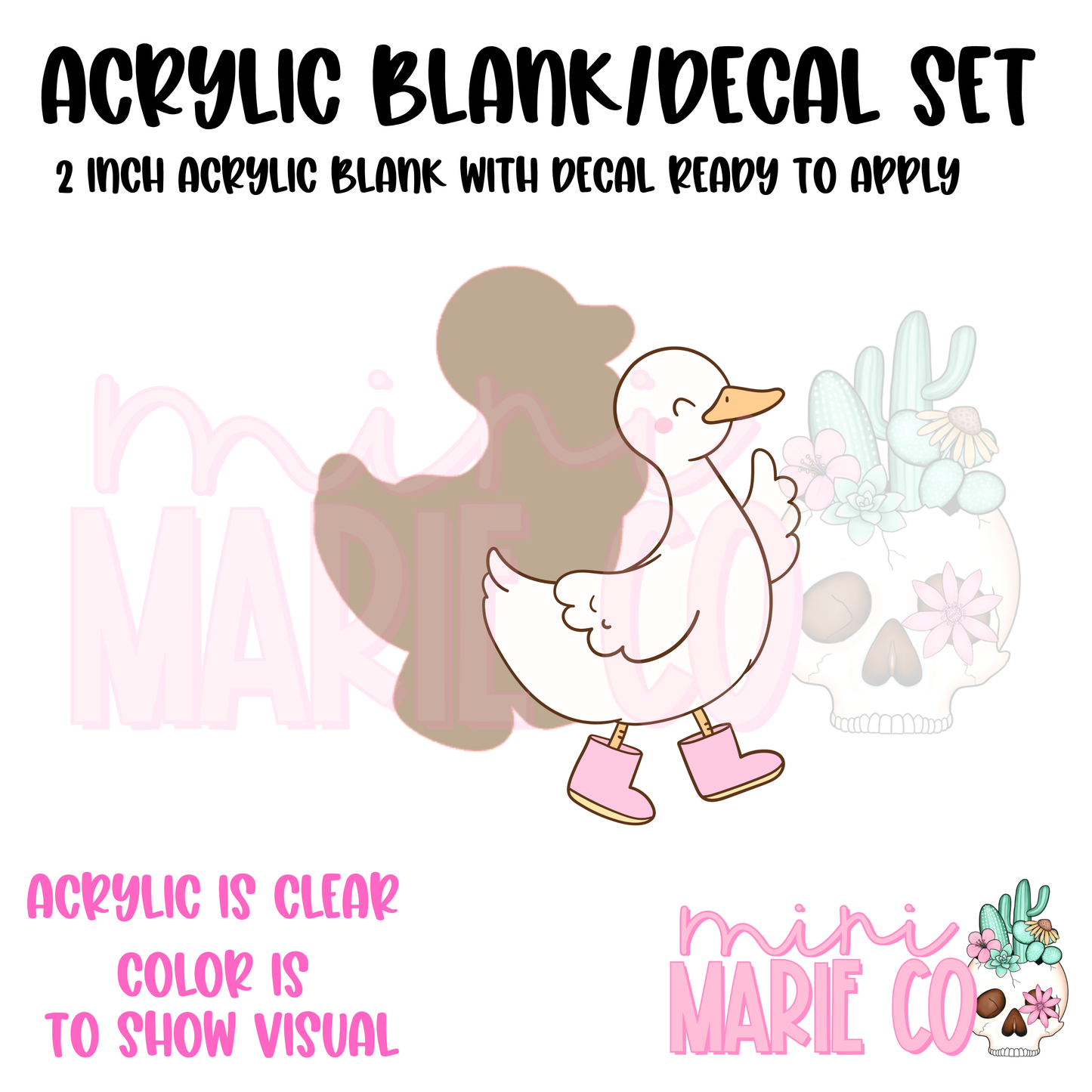 Goose in Rainboots Acrylic Blank/Decal Set