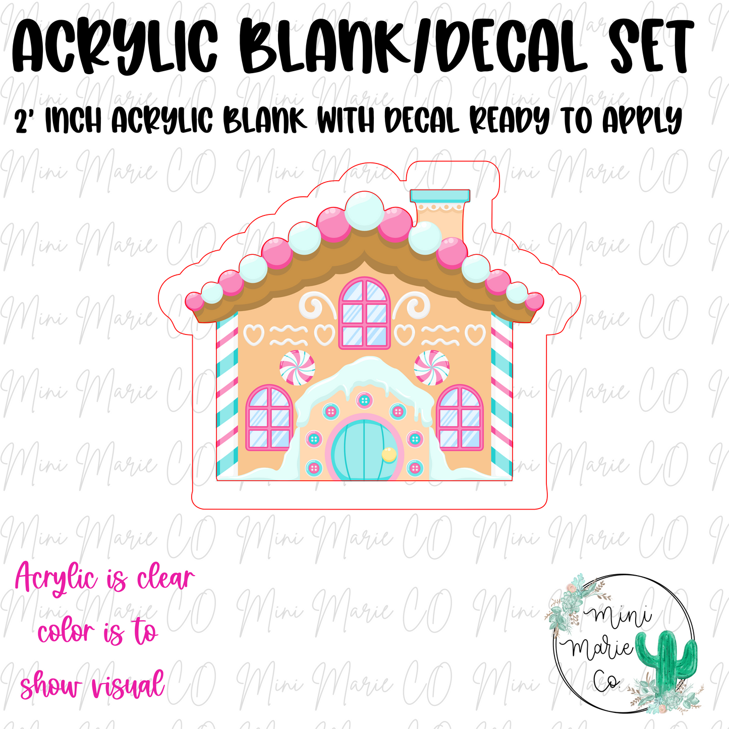 Gingerbread House Acrylic Blank/Decal Set