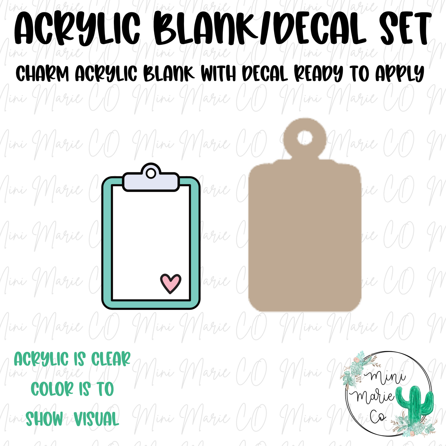 Clip Board Charm/Decal