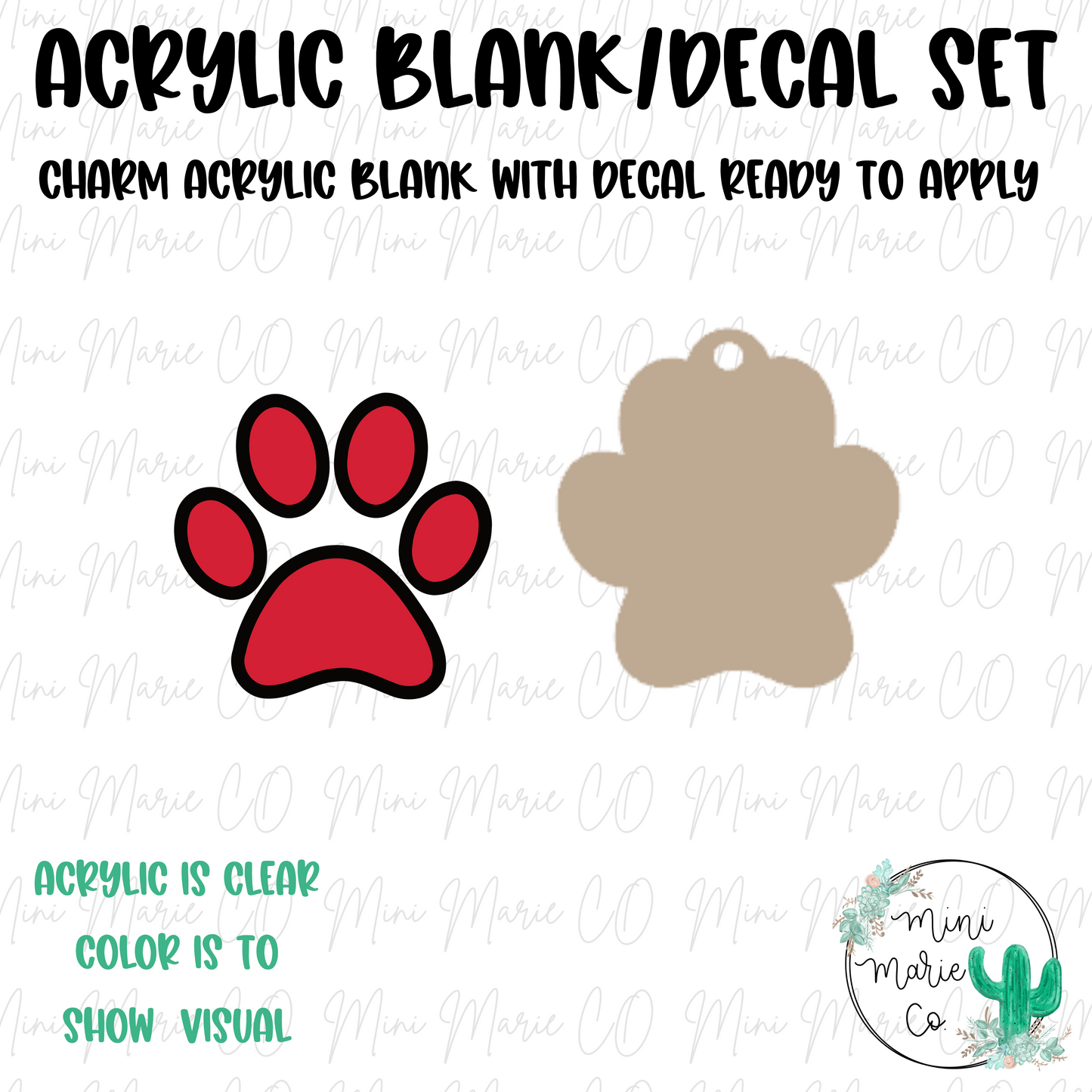 Paw Print Charm/Decal
