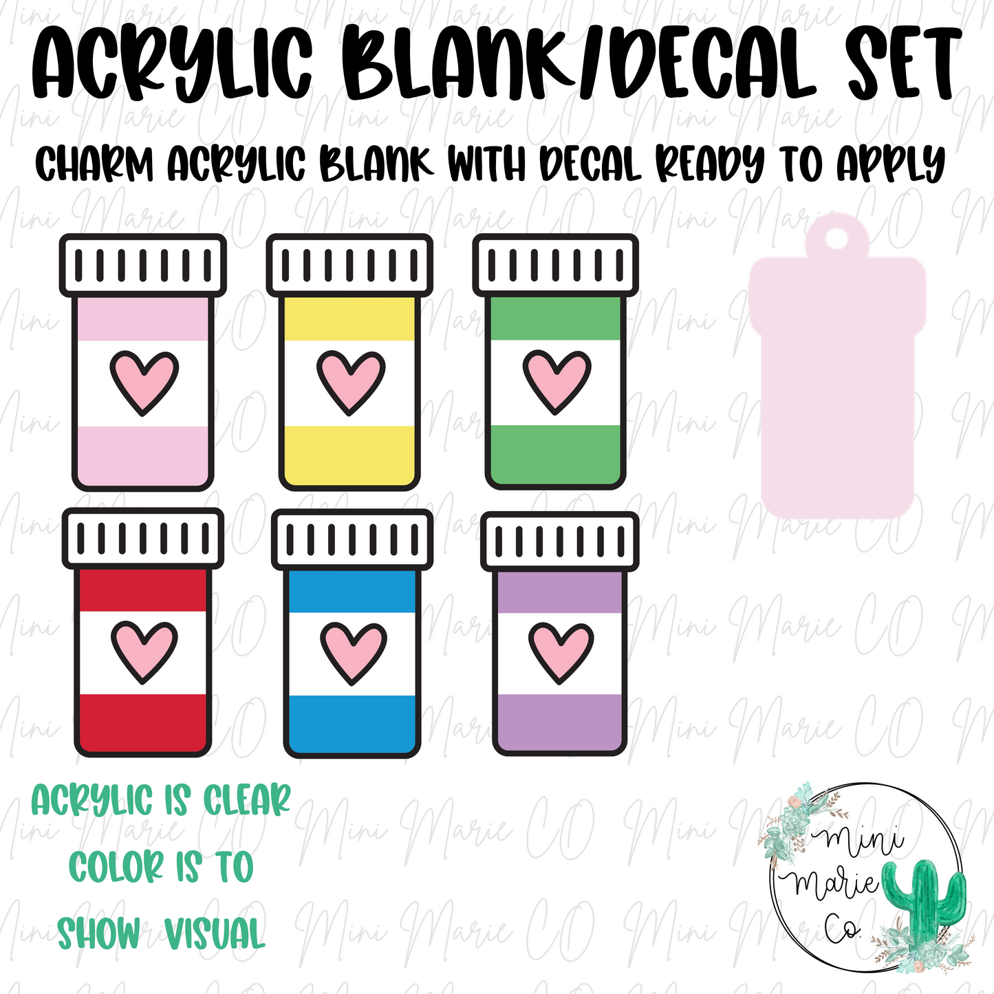 Pill Bottle Charm/Decal