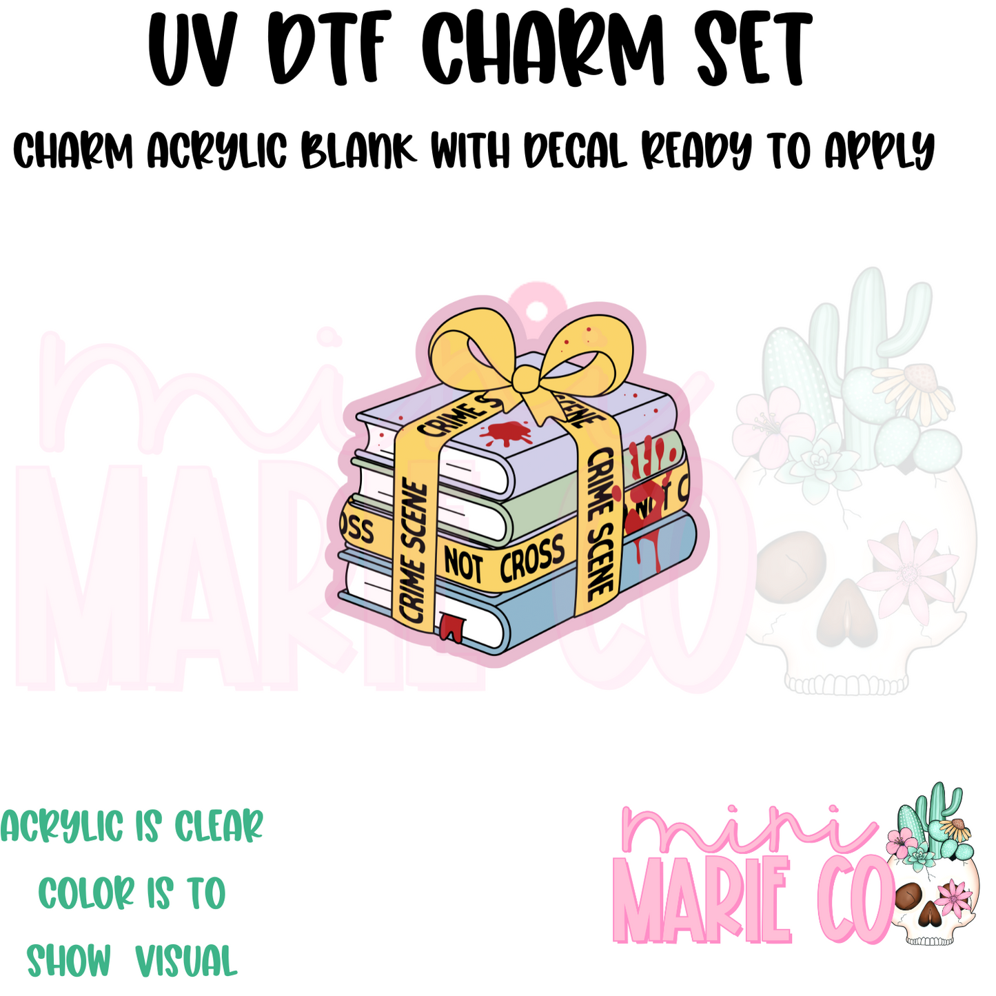 Charm True Crime Books UV DTF/Decal