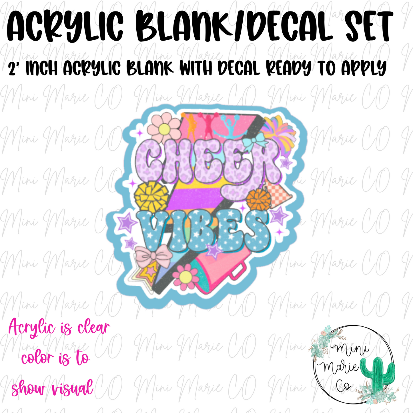 Cheer Vibes Acrylic Blank/Decal Set