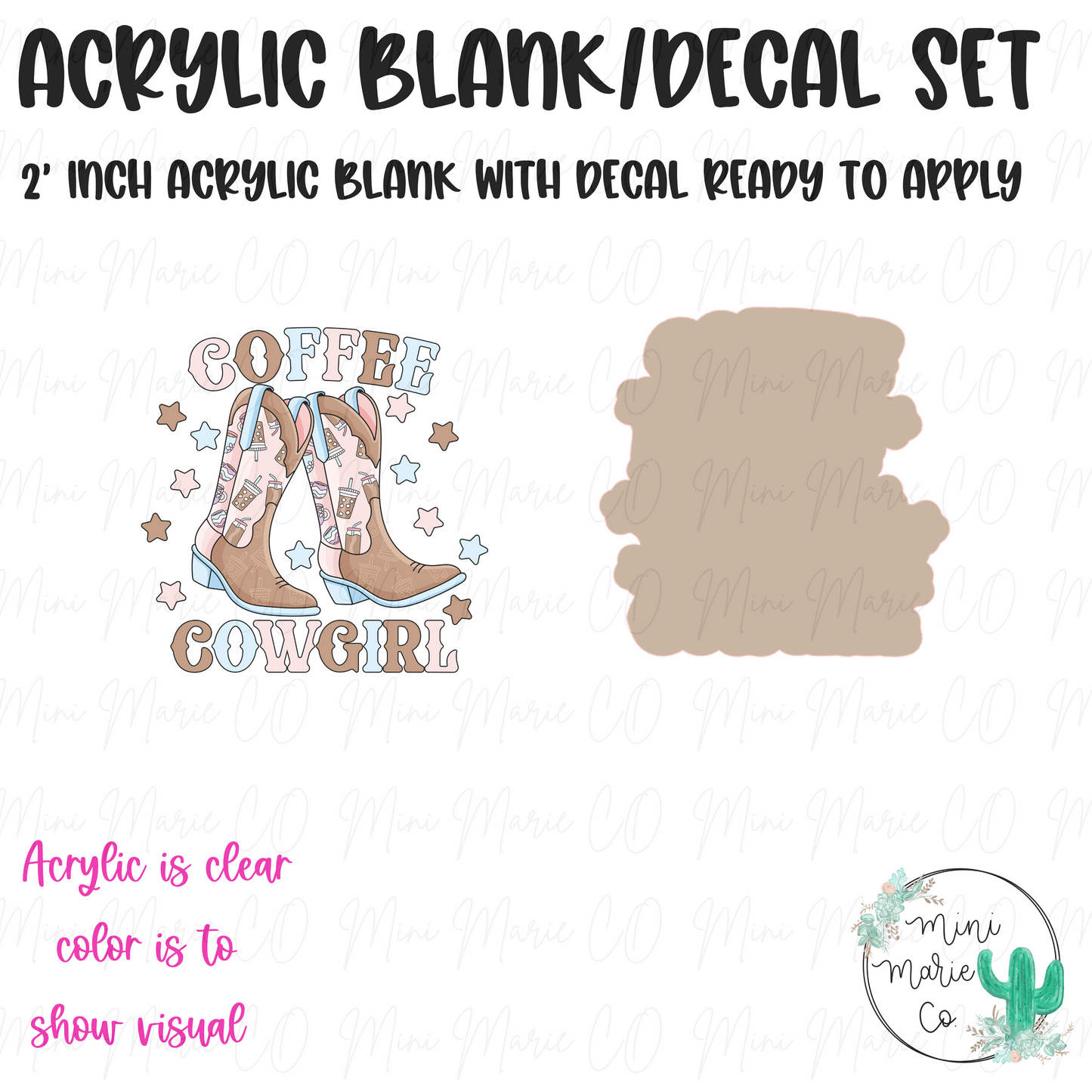 Coffee Cowgirl Blank/Decal Set
