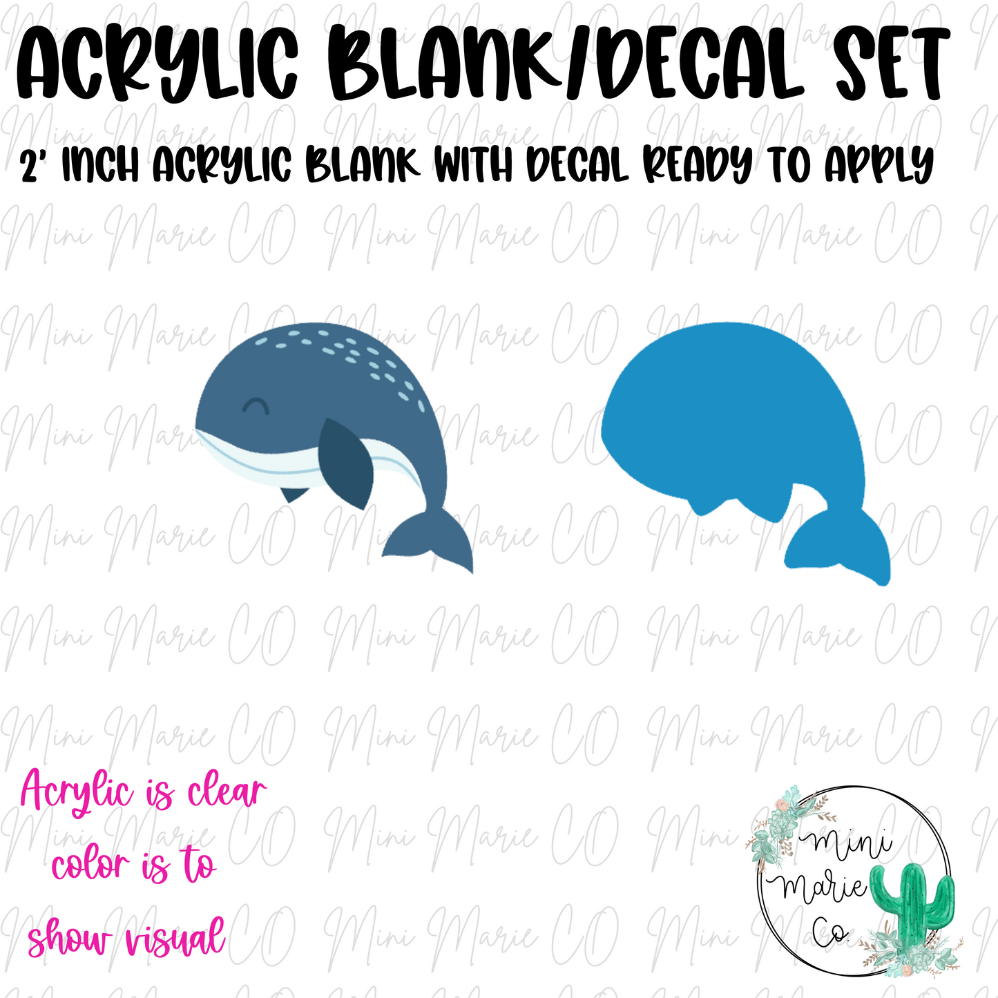 Cosmic Whale Acrylic Blank/Decal Set