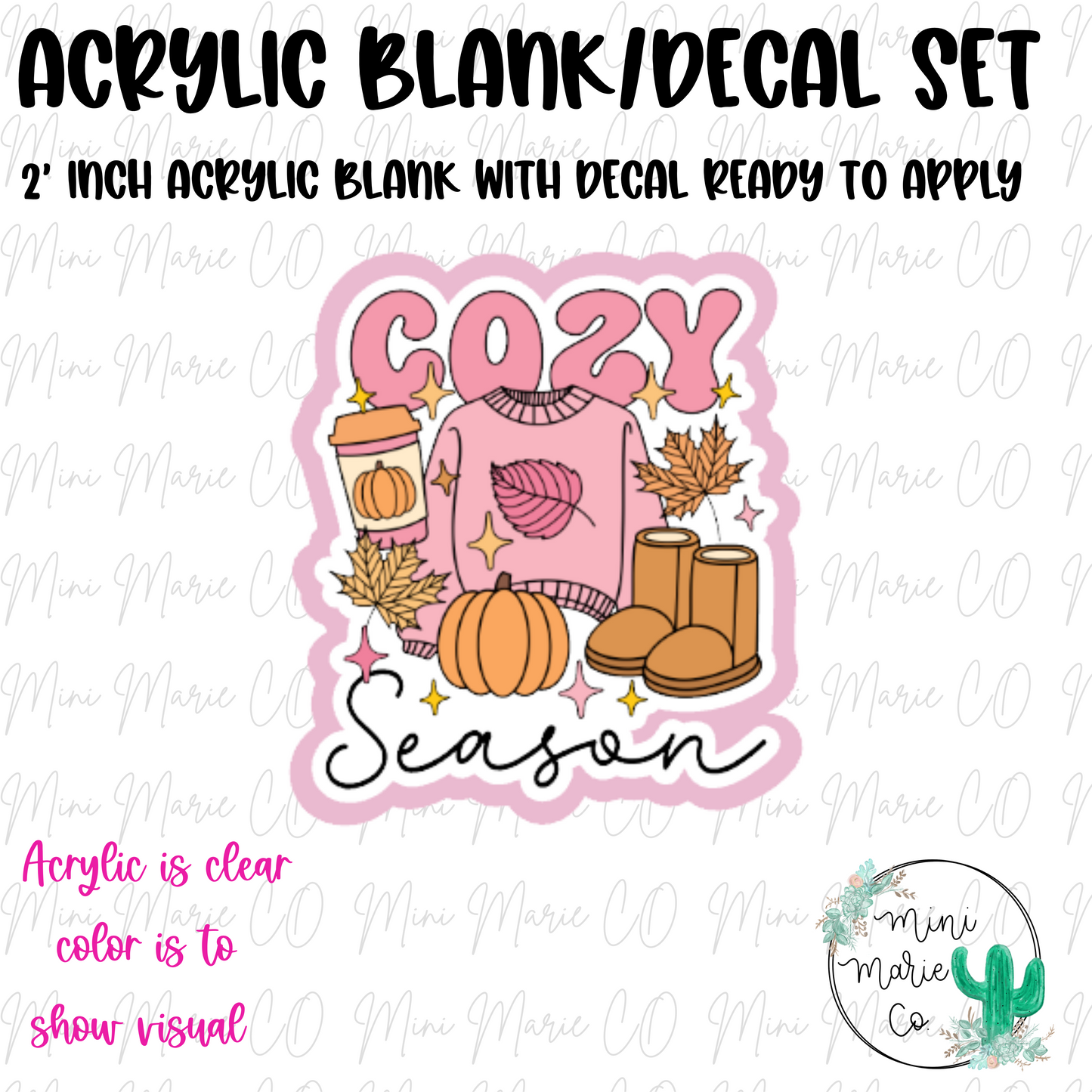 Cozy Season Acrylic Blank/Decal Set