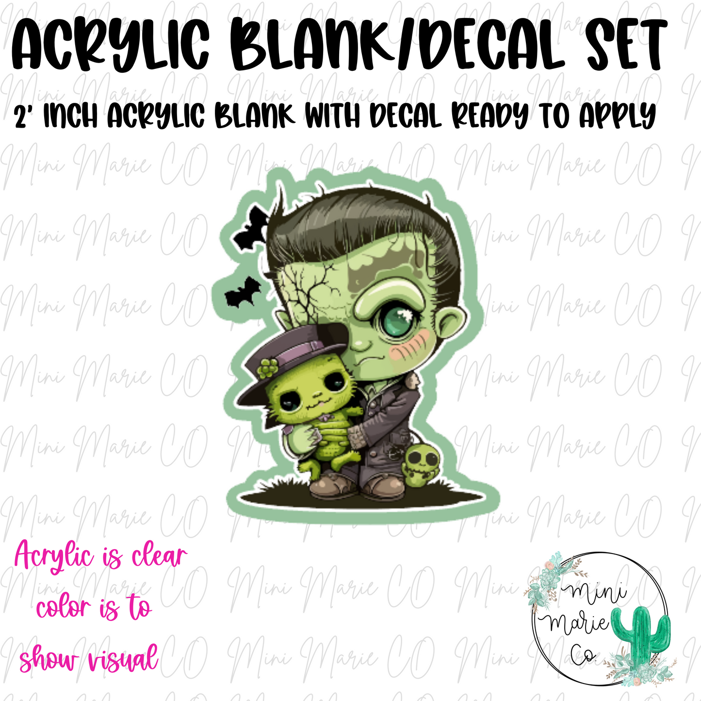 Frankenstein Acrylic Blank/Decal Set