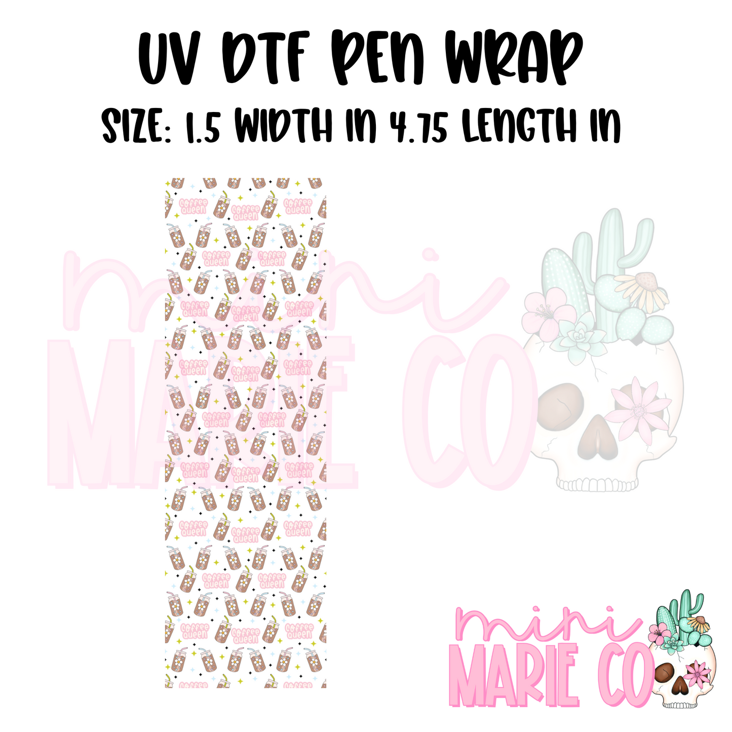 Caffeine Queen UV DTF Pen/Bookmark Wrap