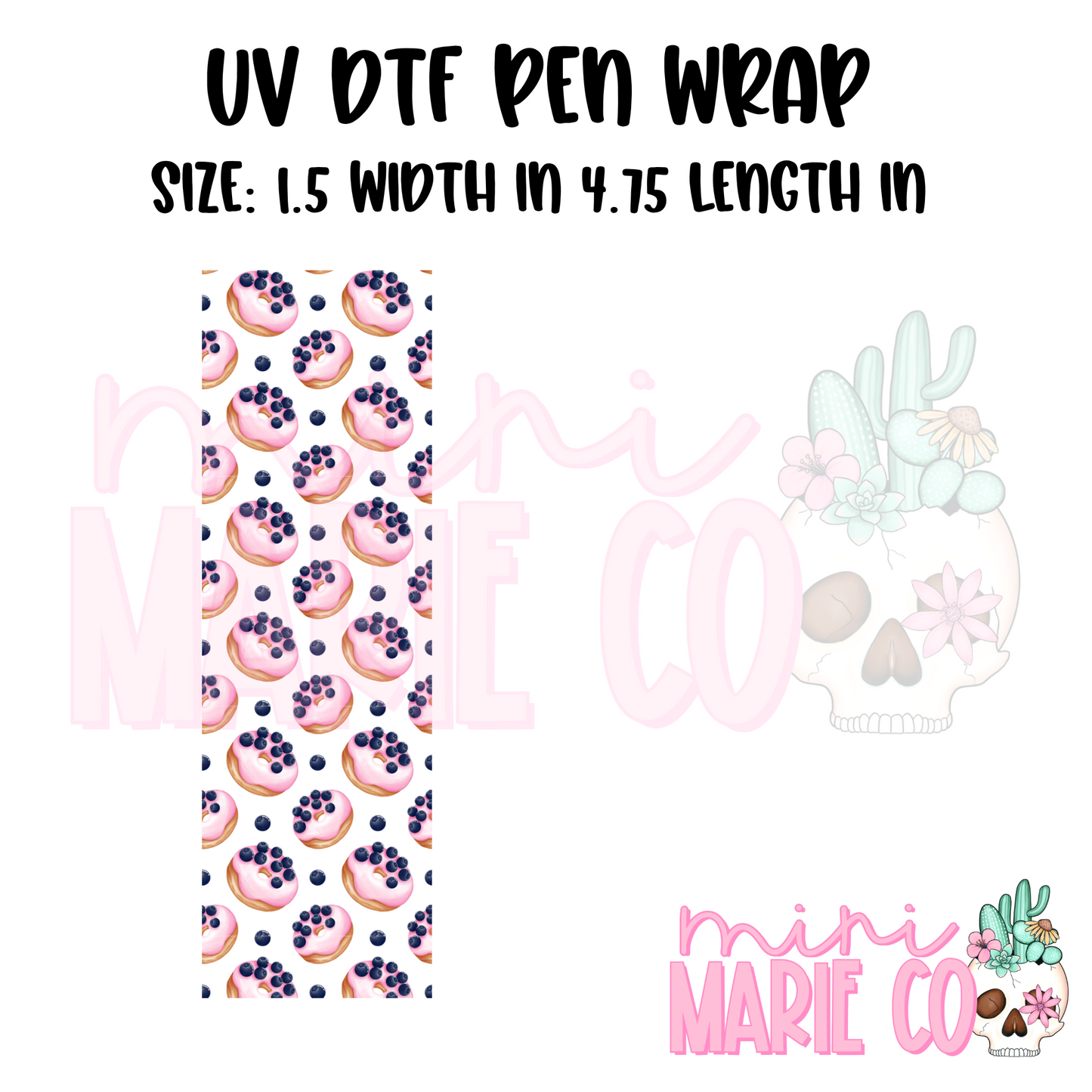 Blueberry Donut UV DTF Pen Wrap