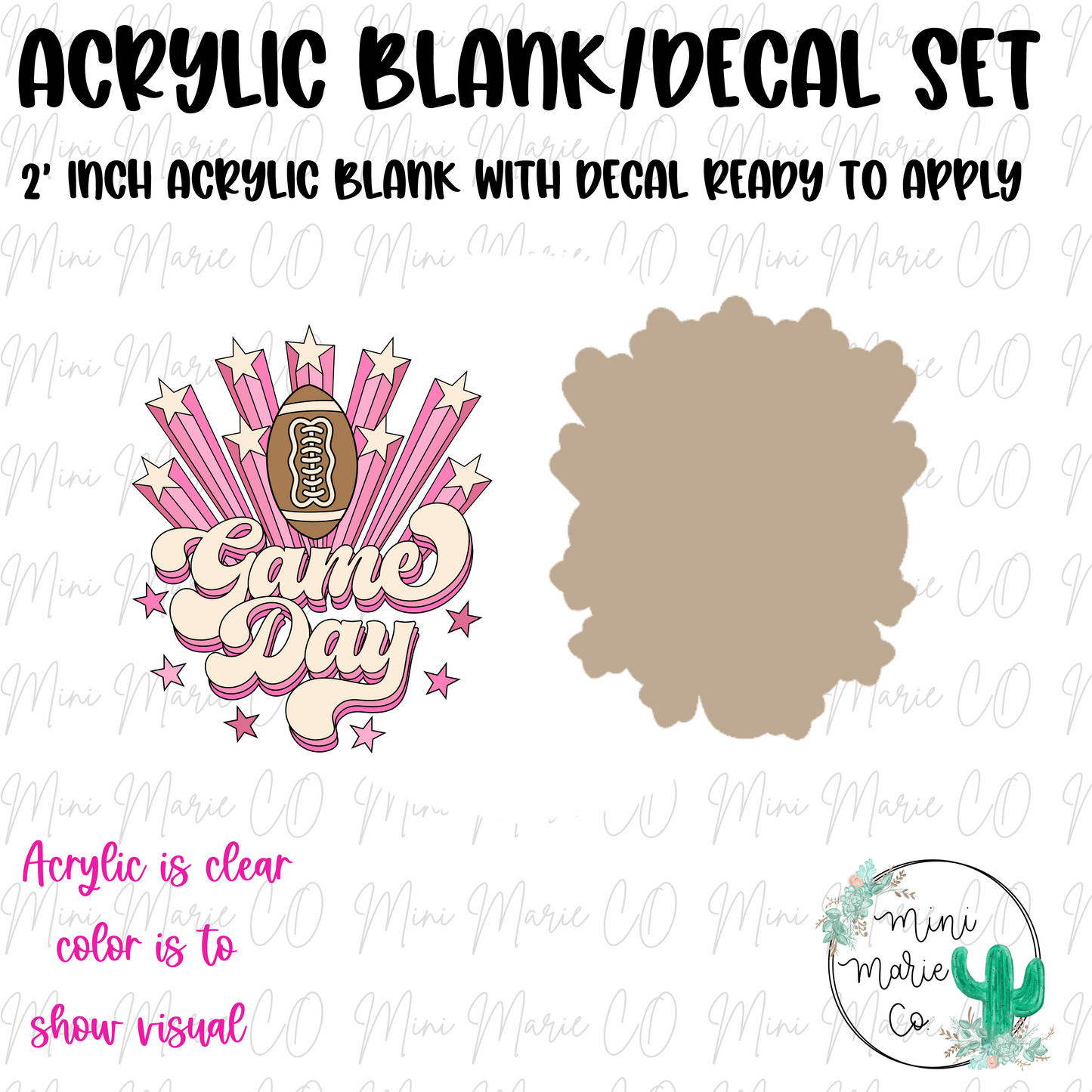 Game Day Acrylic Blank/Decal Set