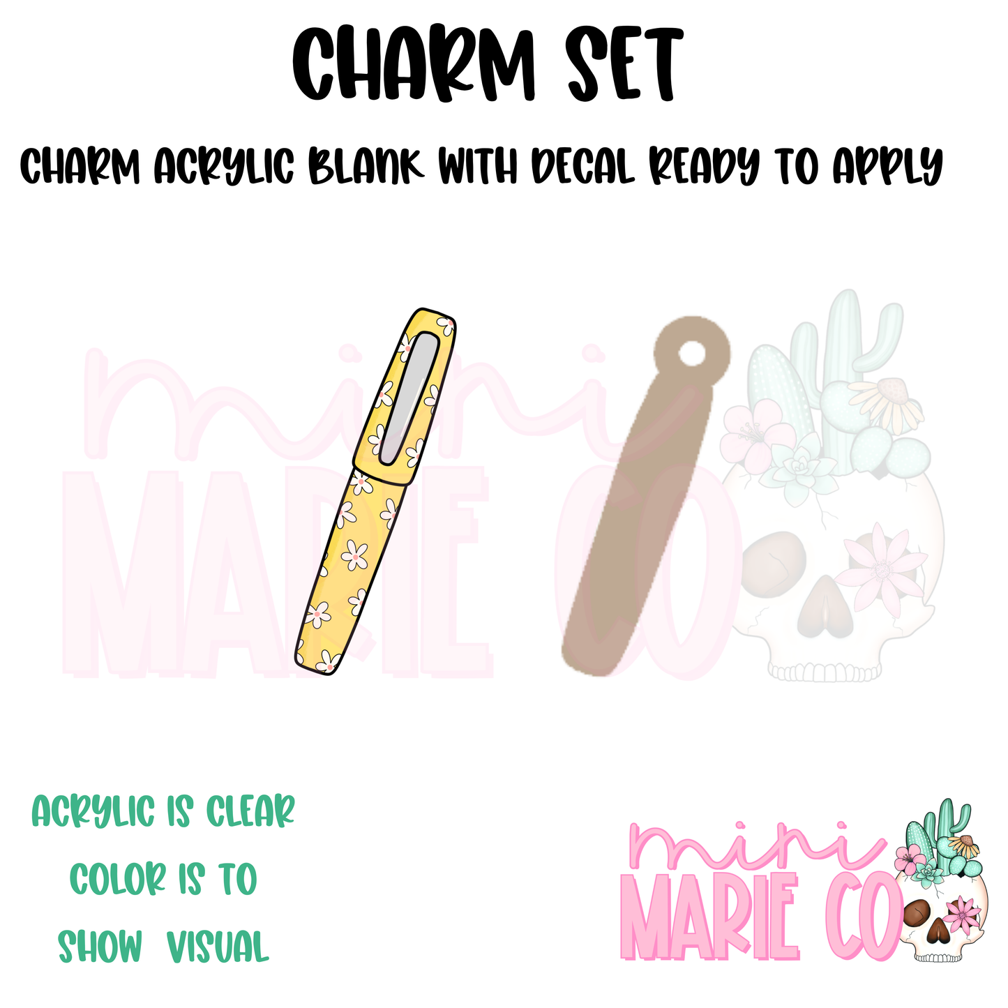 Flower Pen Charm/Decal