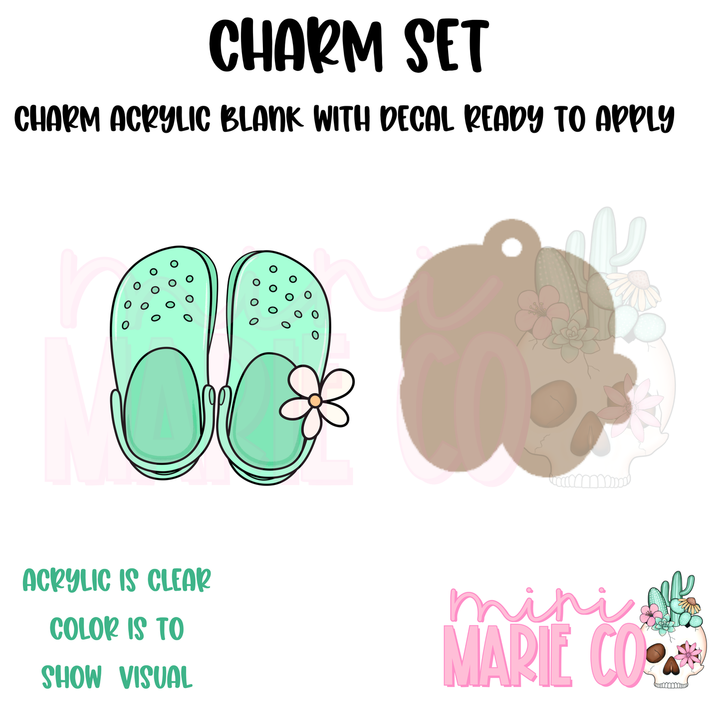 Mint Crocs Charm/Decal