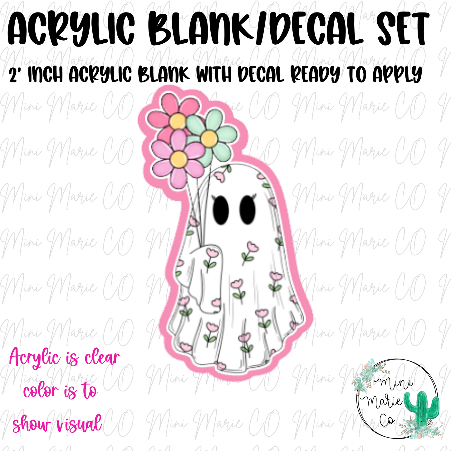 Spring Balloon Ghost Acrylic Blank/Decal Set