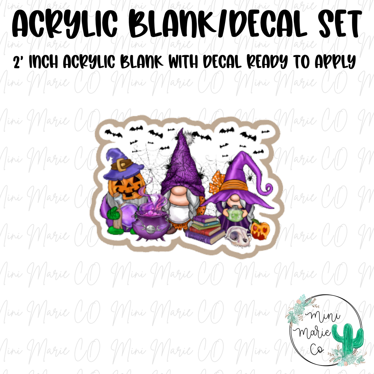 Halloween Gnome Acrylic Blank/Decal Set