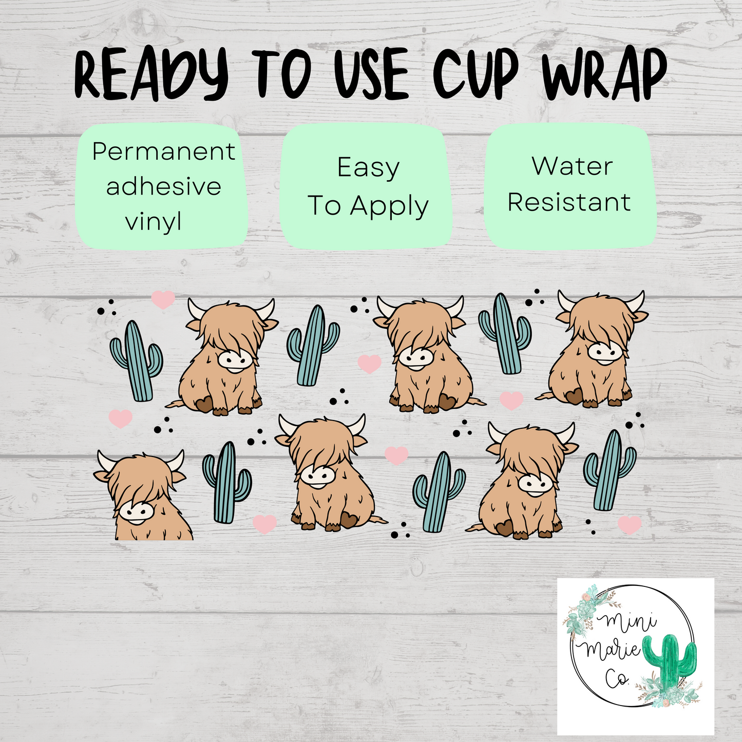 Highland Cows 16oz Libbey Glass Wrap