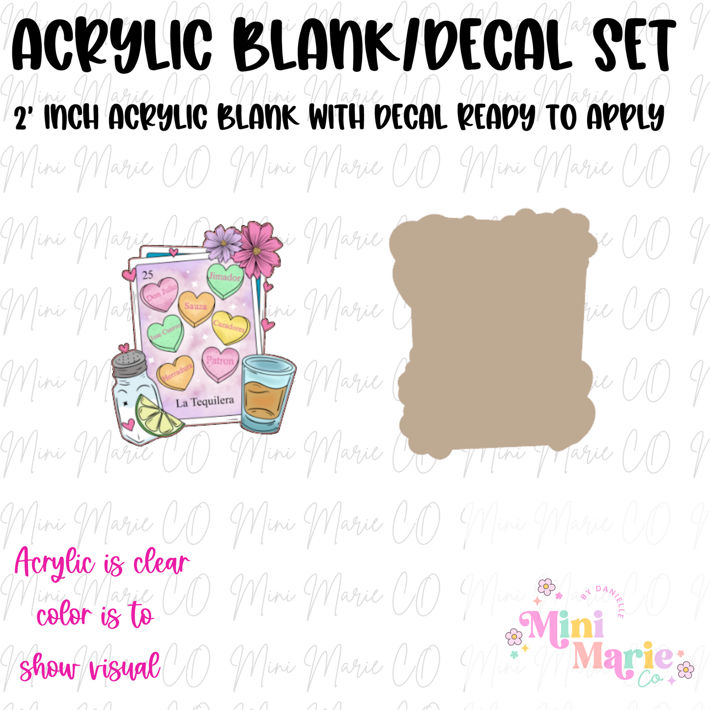 La Tequilera Acrylic Blank/Decal Set