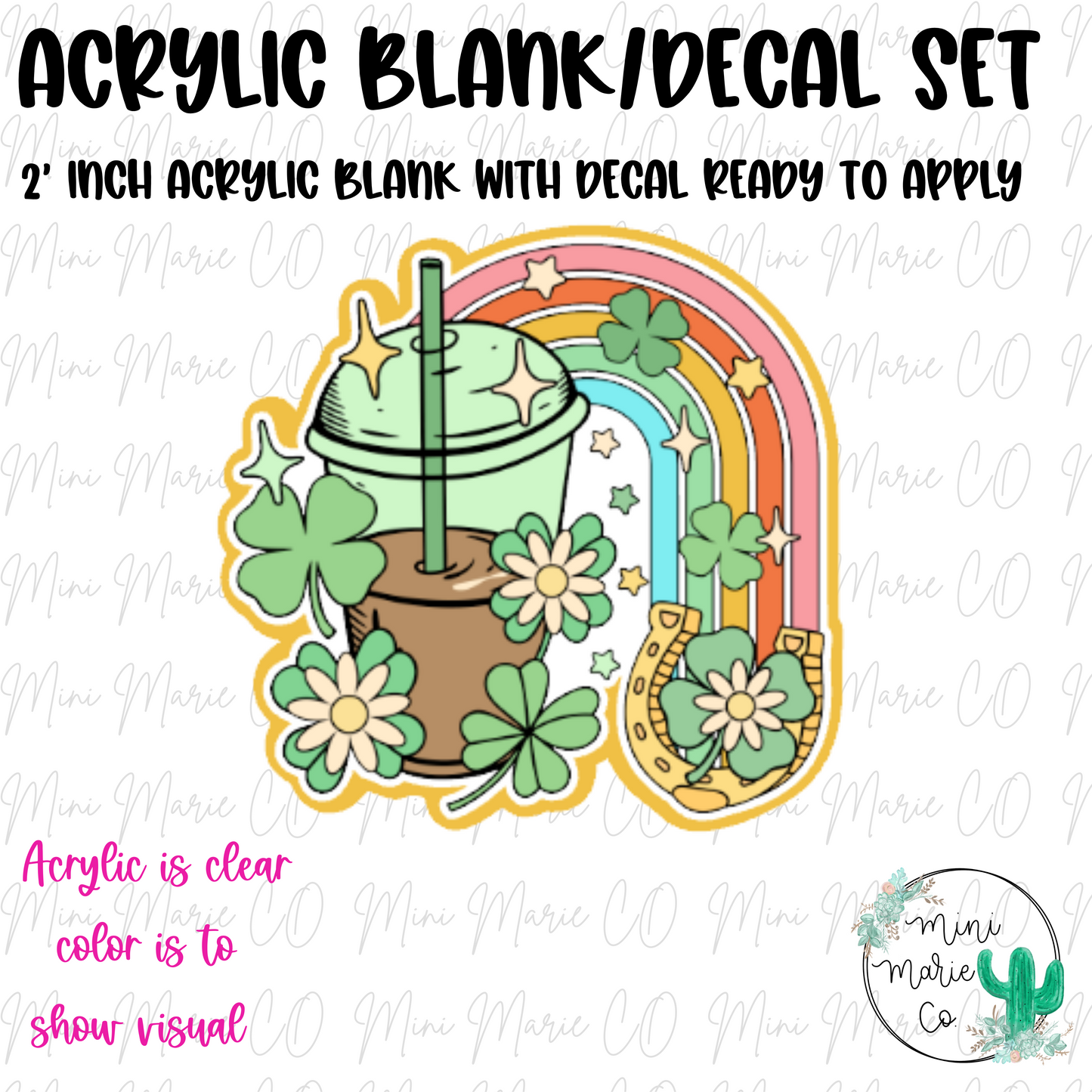 Lucky Coffee Acrylic Blank/Decal Set