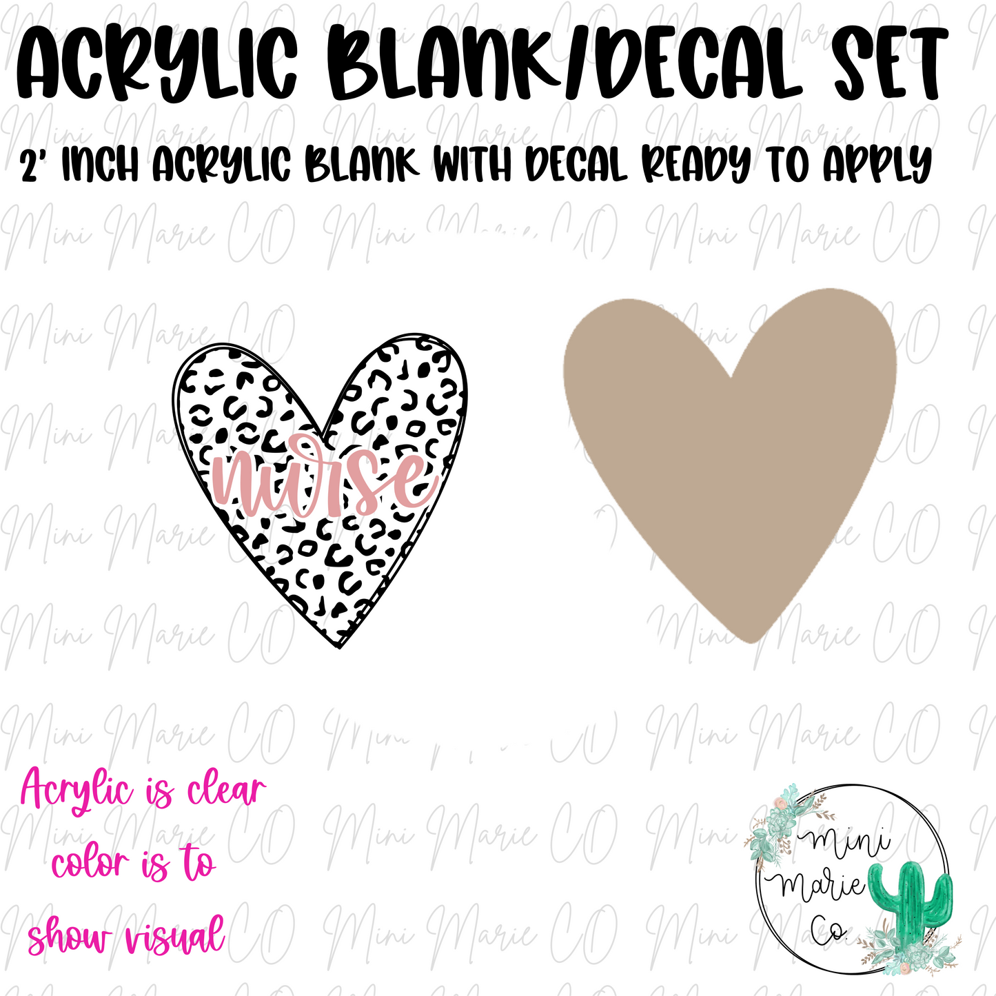 Nurse Cheetah Acrylic Blank/Decal Set