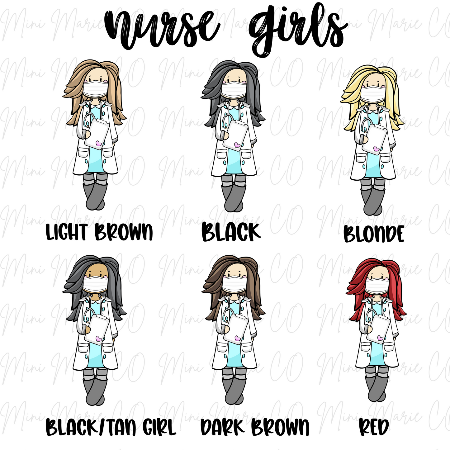Nurse Girls Acrylic Blank/Decal Set