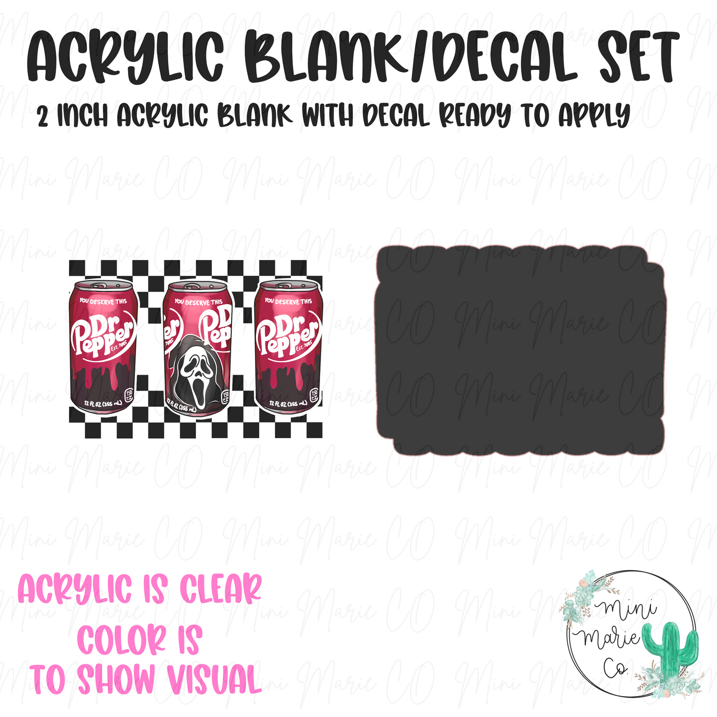 Ghostie and Soda Acrylic Blank/Decal Set