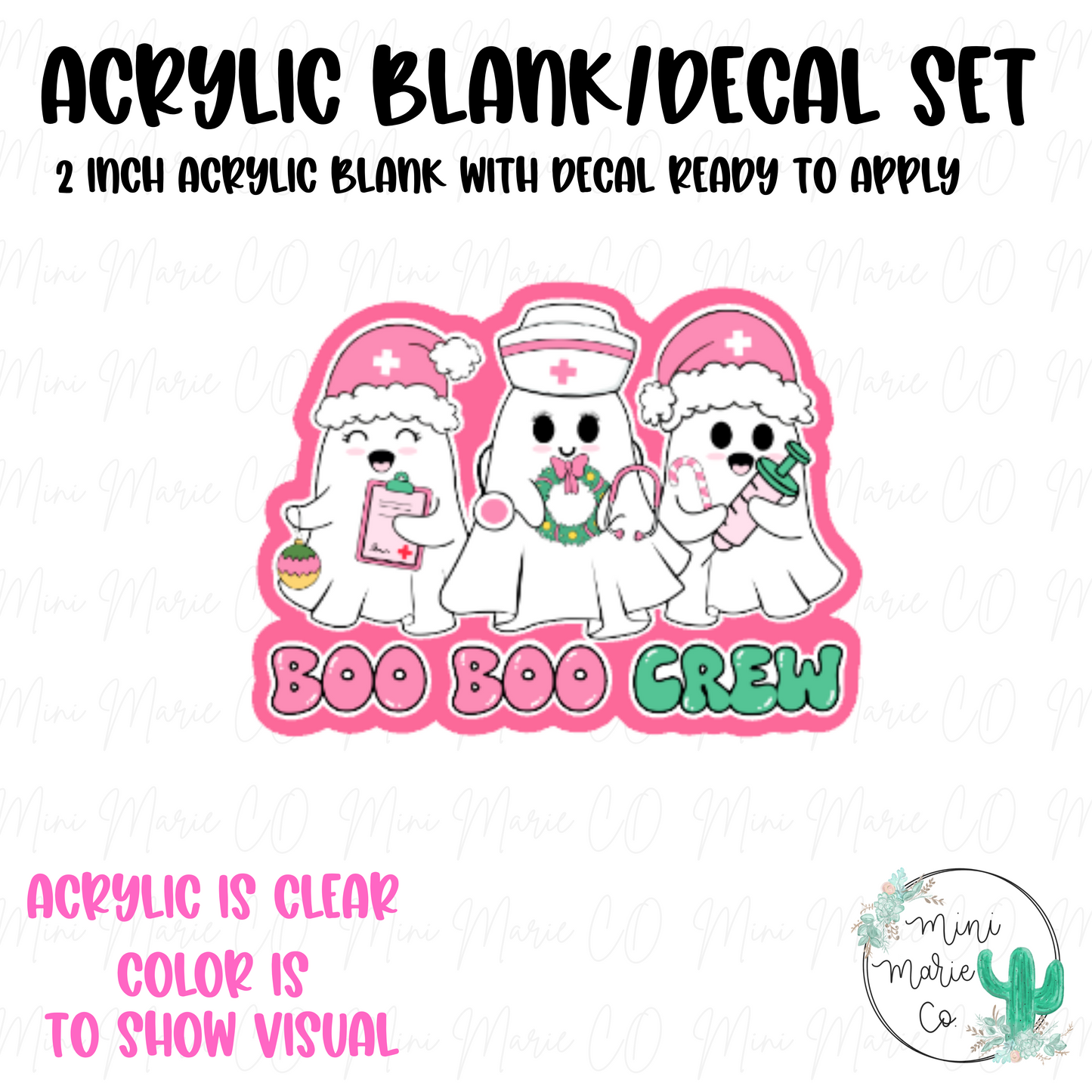 Boo Boo Crew Holiday Acrylic Blank/Decal Set