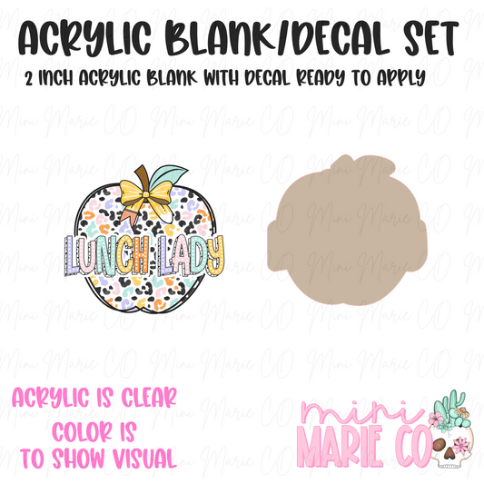 Lunch Lady Apple Acrylic Blank/Decal Set