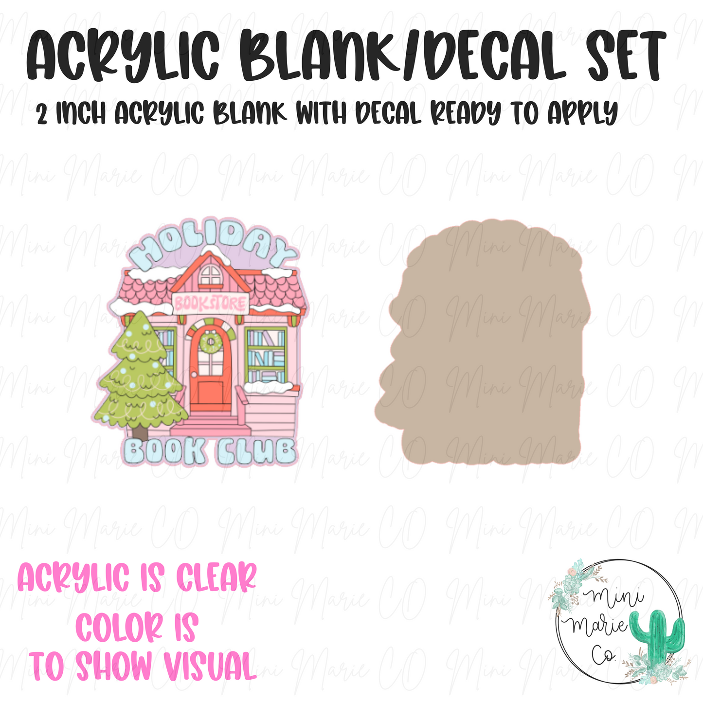 Holiday Book Club Acrylic Blank/Decal Set