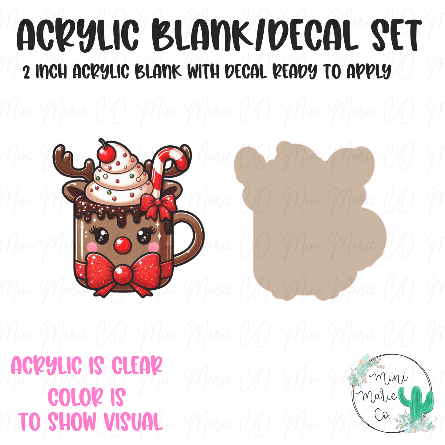 Reindeer Mug Acrylic Blank/Decal Set