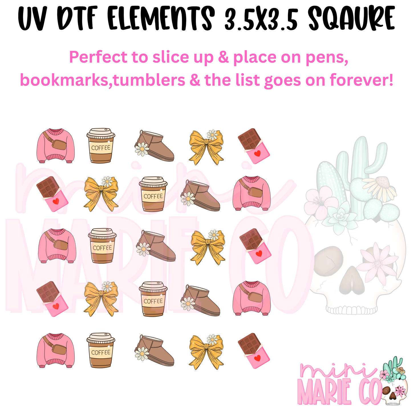 Cozy Girlie Element Square UV DTF