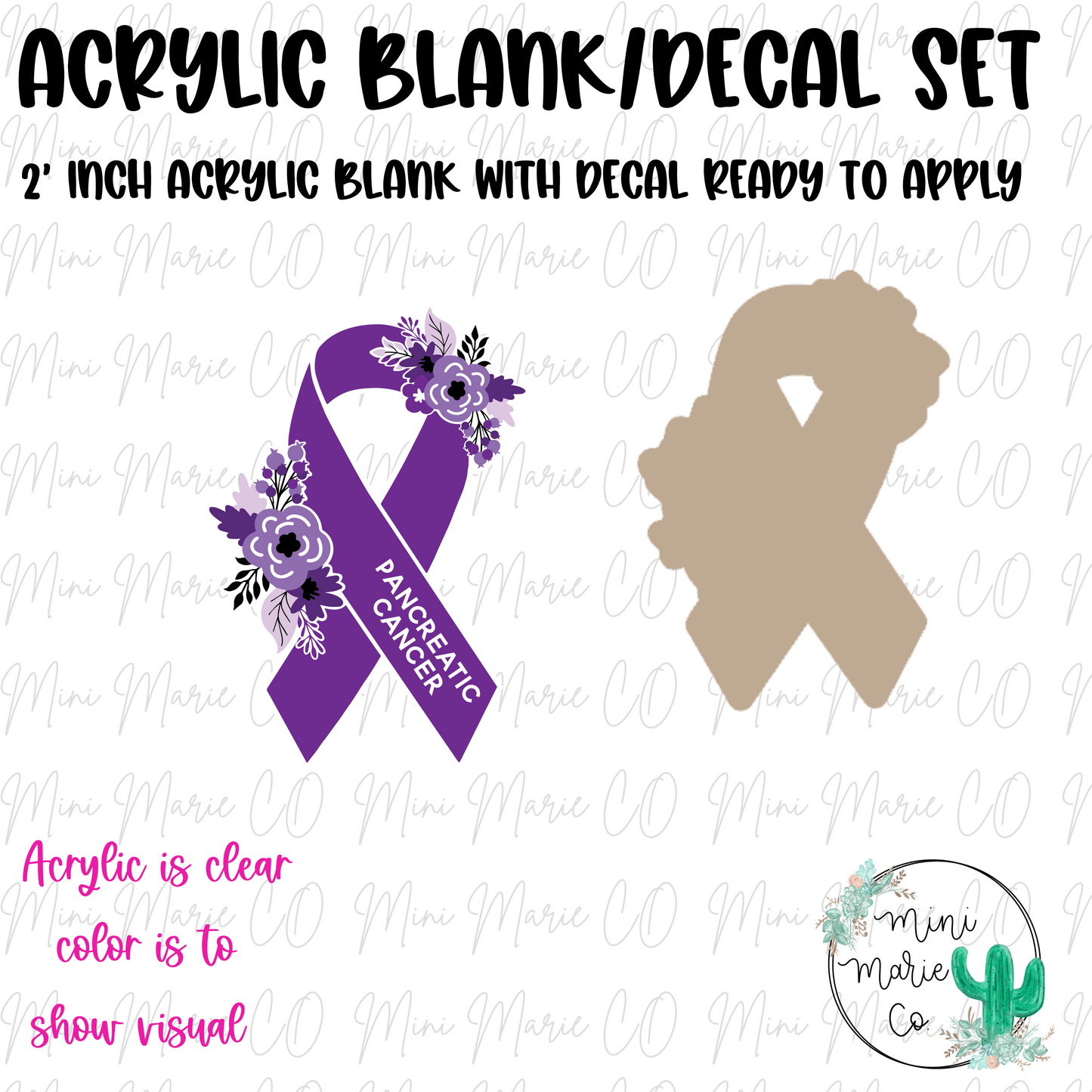 Pancreatic Cancer Awareness Ribbon Acrylic Blank/Decal