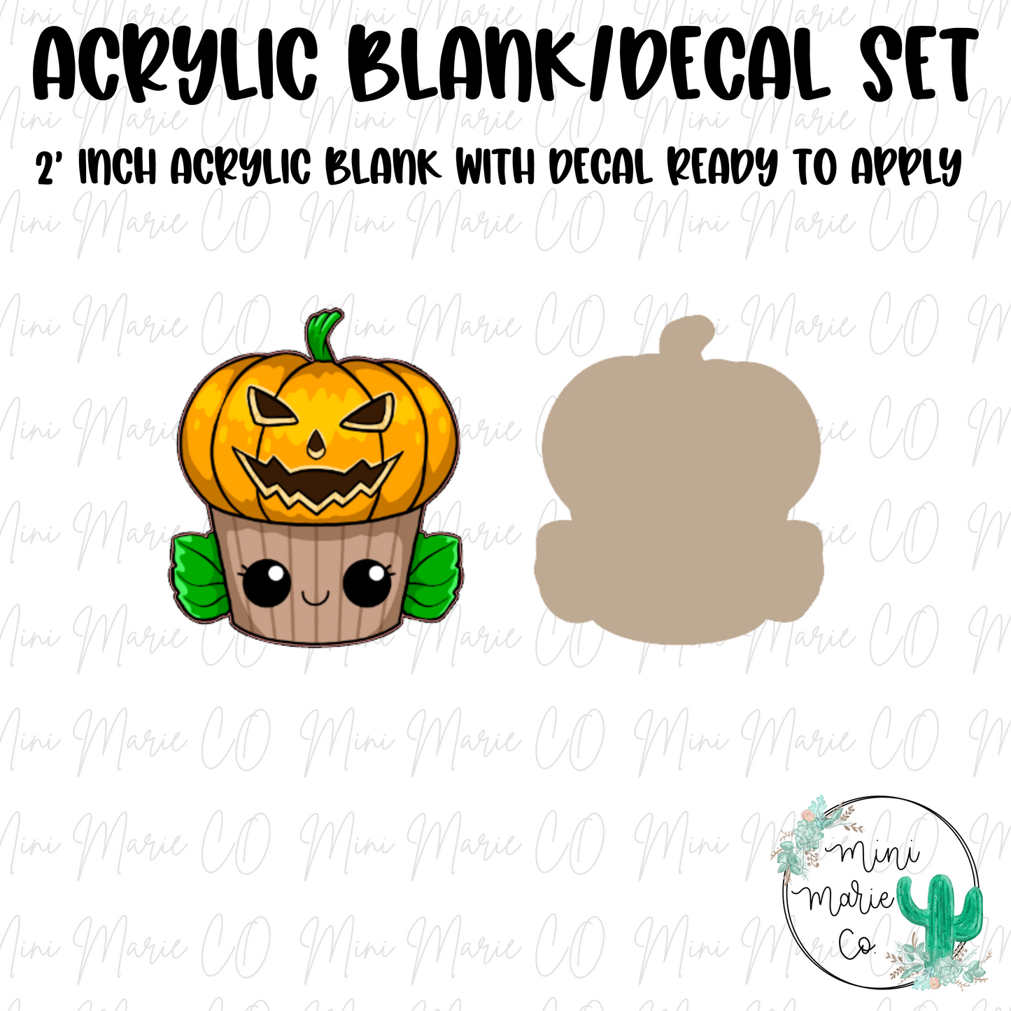 Pumpkin Cupcake Acrylic Blank/Decal Set