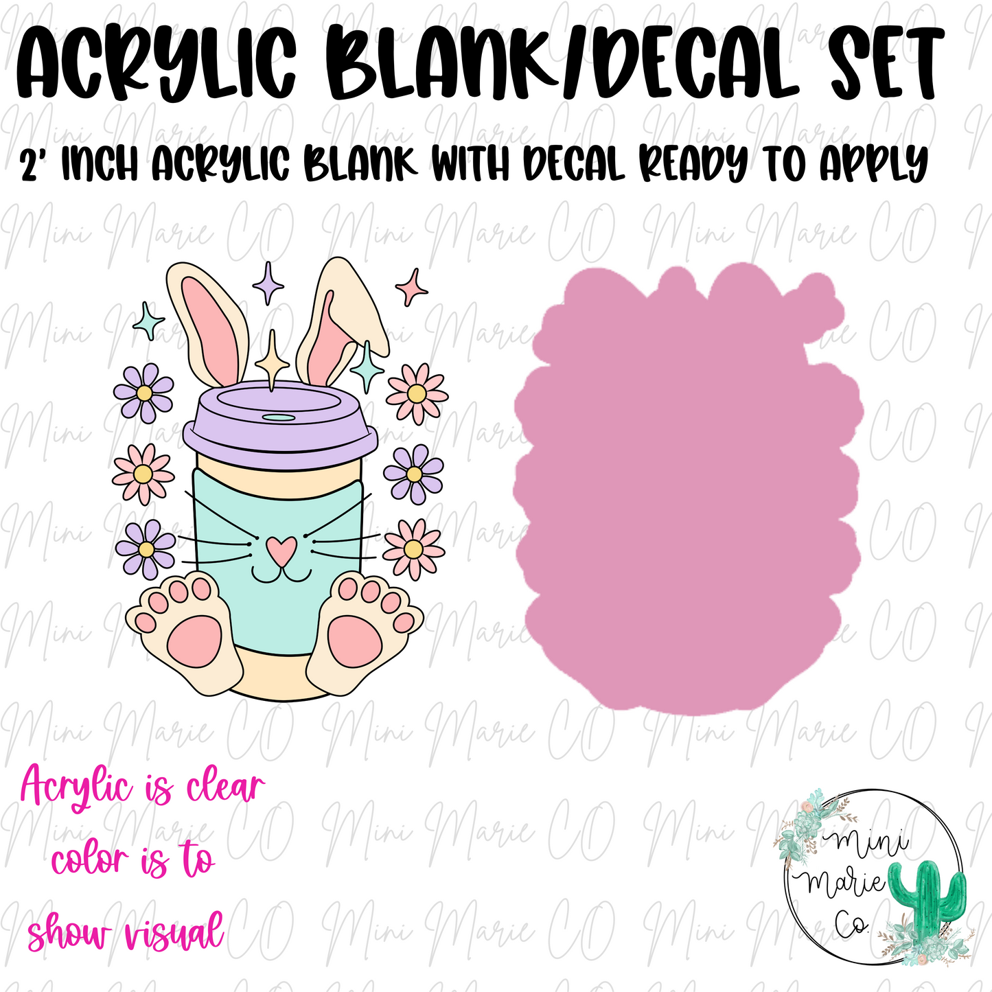 Bunny Coffee Acrylic Blank/Decal Set