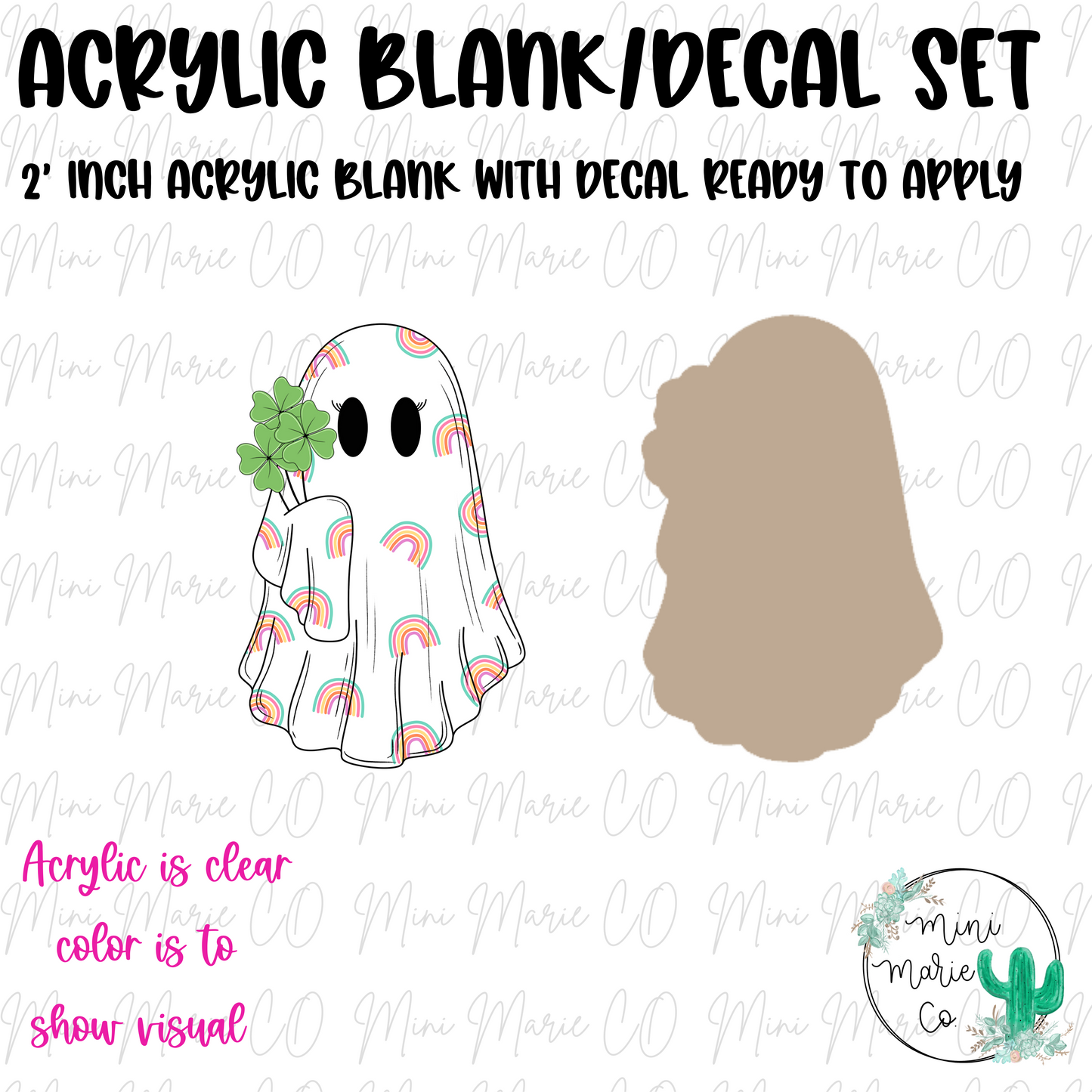 Shamrock Ghost Acrylic Blank/Decal Set