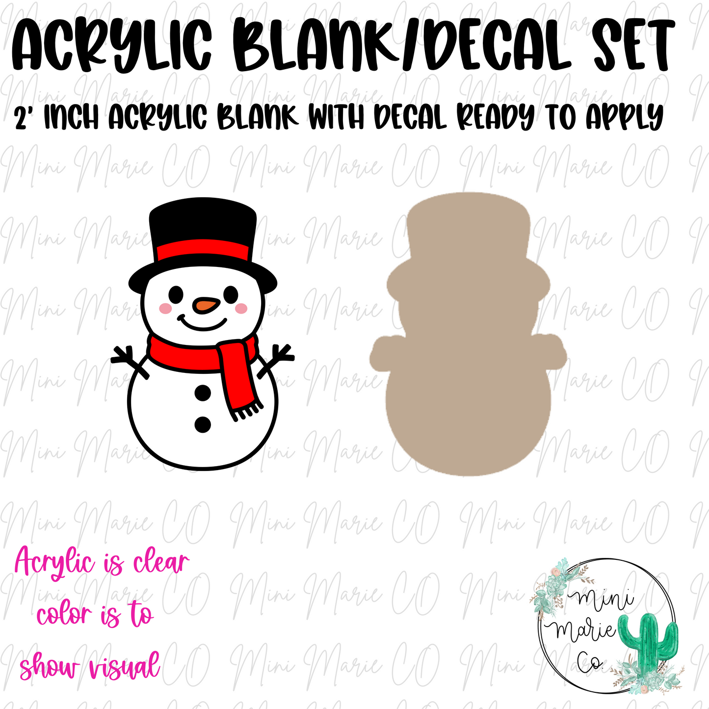 Snowman Acrylic Blank/Decal Set