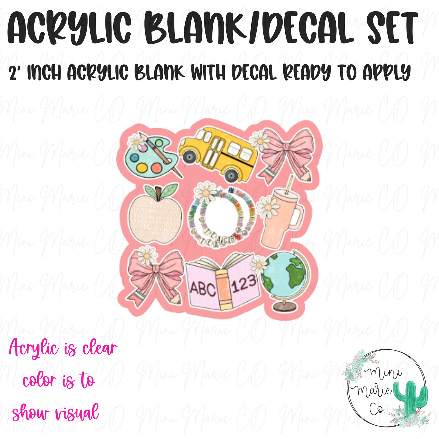 Teacher Collage Acrylic Blank/Decal Set