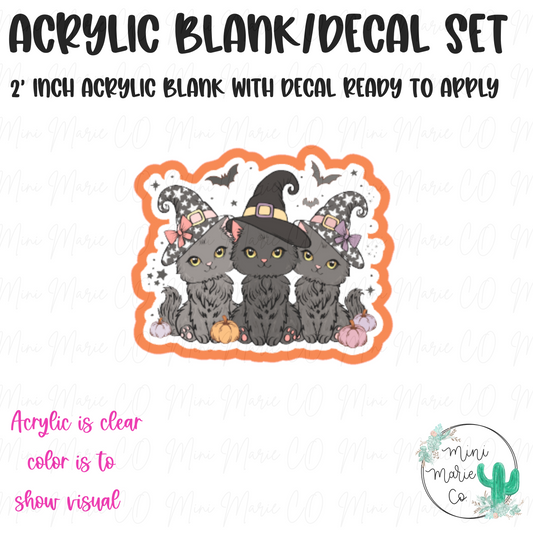 Spooky Cats Acrylic Blank/Decal Set