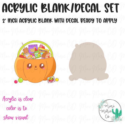 Mini Mexican Candy Pumpkin Acrylic Blank/Decal Set