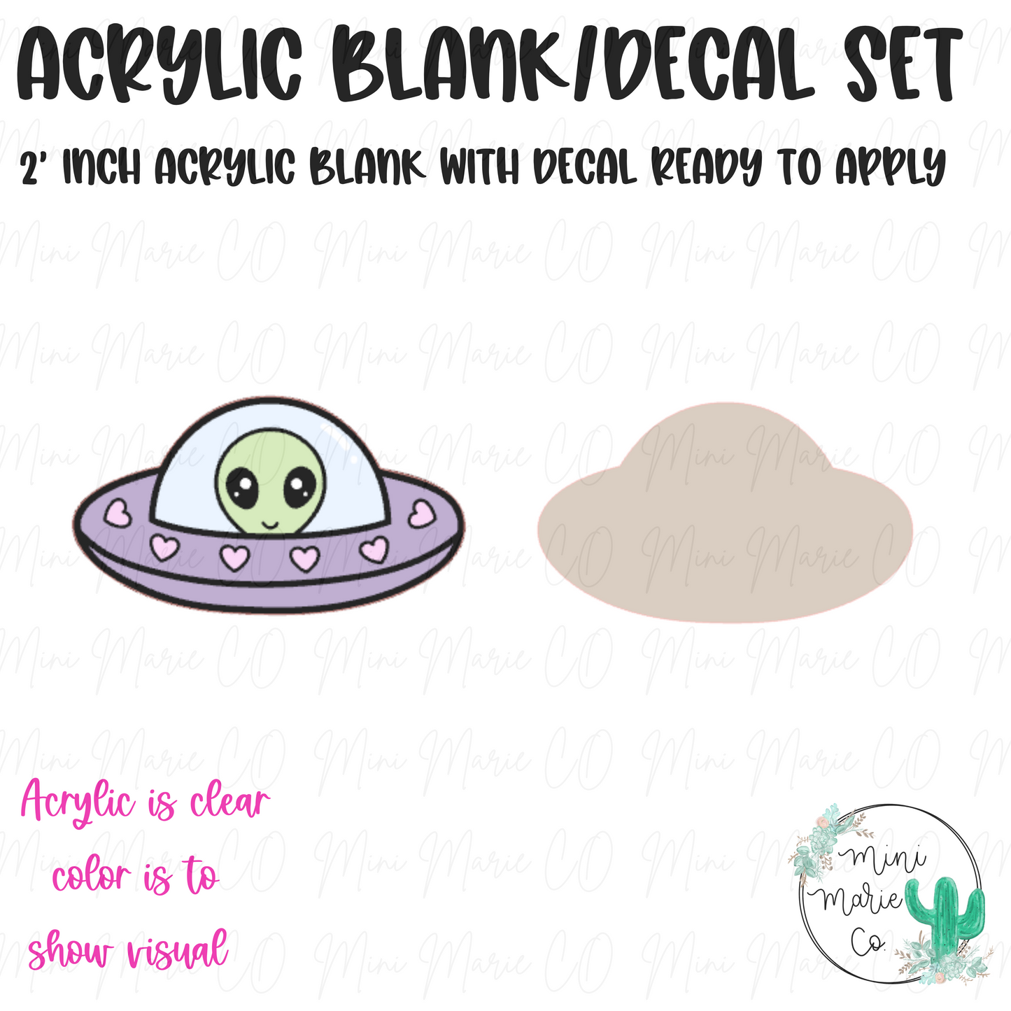 Alien UFO Acrylic Blank/Decal Set